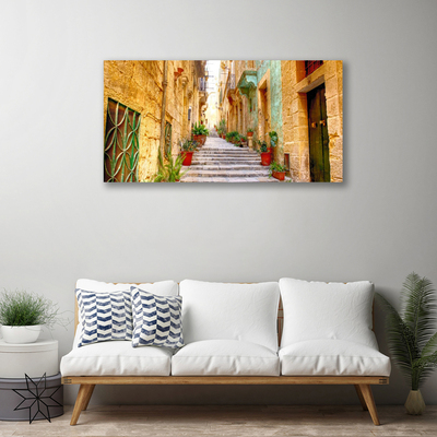 Canvas Kunstdruck Altstadt Gasse Gebäude
