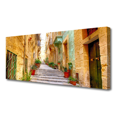 Canvas Kunstdruck Altstadt Gasse Gebäude