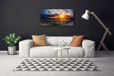 Canvas Kunstdruck Möwe Meer Strand Landschaft