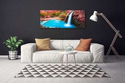 Canvas Kunstdruck Wasserfall Gebirge Natur