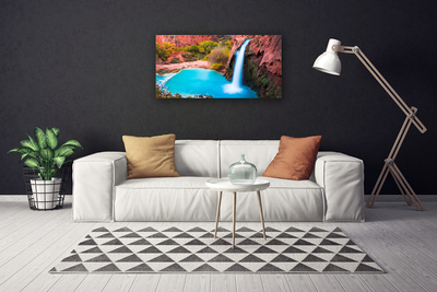 Canvas Kunstdruck Wasserfall Gebirge Natur