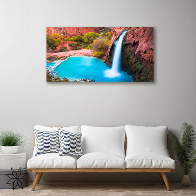 Canvas Kunstdruck Wasserfall Gebirge Natur