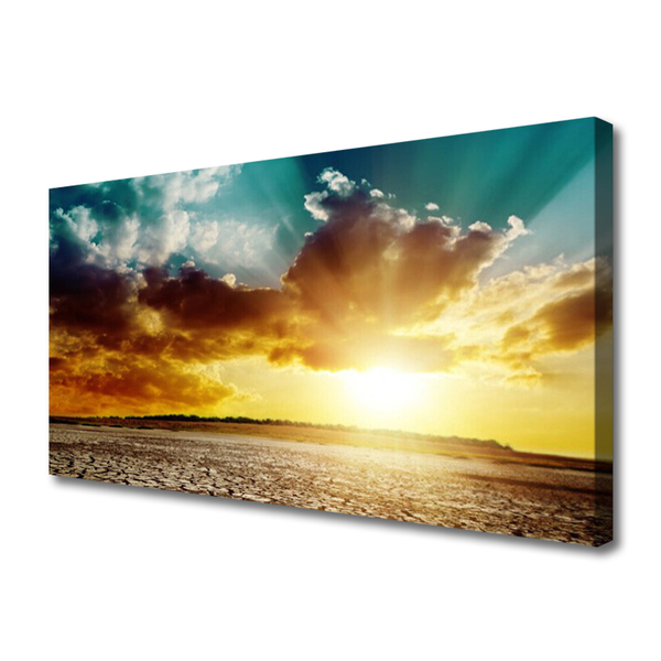 Canvas Kunstdruck Sonne Wolken Wüste Landschaft