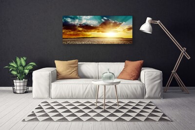 Canvas Kunstdruck Sonne Wolken Wüste Landschaft