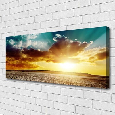 Canvas Kunstdruck Sonne Wolken Wüste Landschaft