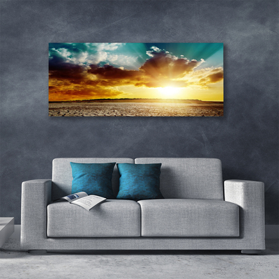 Canvas Kunstdruck Sonne Wolken Wüste Landschaft