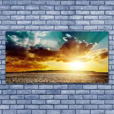 Canvas Kunstdruck Sonne Wolken Wüste Landschaft