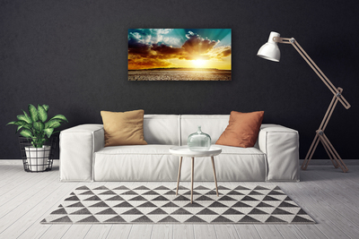 Canvas Kunstdruck Sonne Wolken Wüste Landschaft
