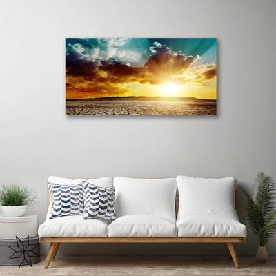 Canvas Kunstdruck Sonne Wolken Wüste Landschaft