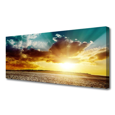 Canvas Kunstdruck Sonne Wolken Wüste Landschaft