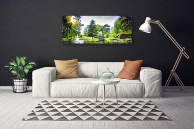 Canvas Kunstdruck Wald Wasserfsll Sonne Natur