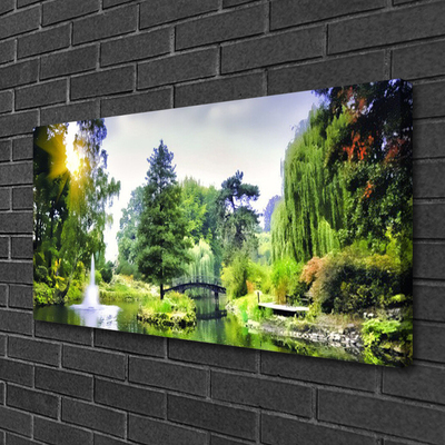 Canvas Kunstdruck Wald Wasserfsll Sonne Natur