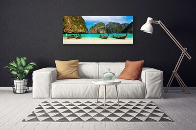 Canvas Kunstdruck Strand Meer Gebirge Landschaft