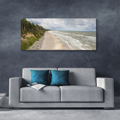 Canvas Kunstdruck Strand Meer Baum Natur