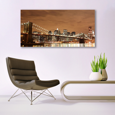 Canvas Kunstdruck Brücke Stadt Architektur