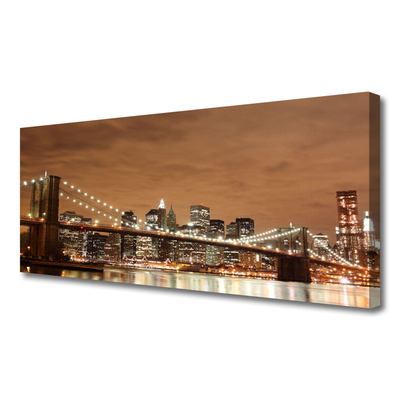 Canvas Kunstdruck Brücke Stadt Architektur