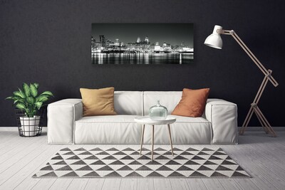 Canvas Kunstdruck Stadt Wasser Gebäude