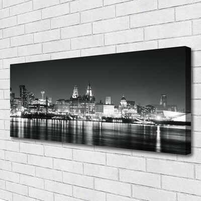 Canvas Kunstdruck Stadt Wasser Gebäude