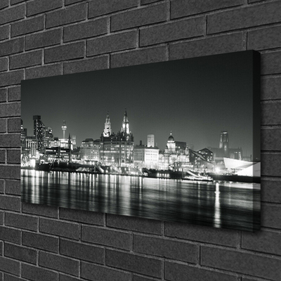 Canvas Kunstdruck Stadt Wasser Gebäude