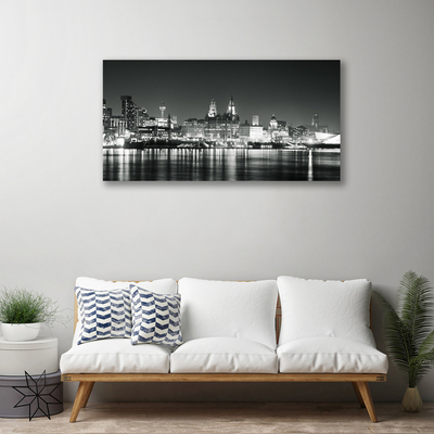 Canvas Kunstdruck Stadt Wasser Gebäude