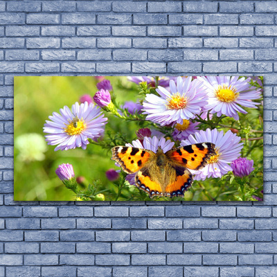 Canvas Kunstdruck Blumen Schmetterling Natur