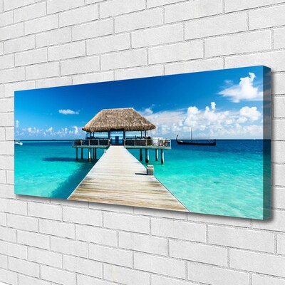 Canvas Kunstdruck Meer Brücke Architektur
