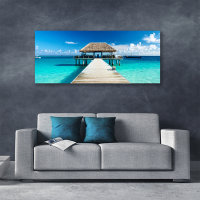 Canvas Kunstdruck Meer Brücke Architektur