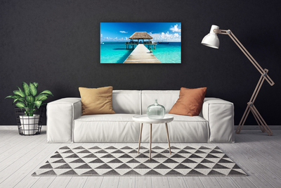 Canvas Kunstdruck Meer Brücke Architektur
