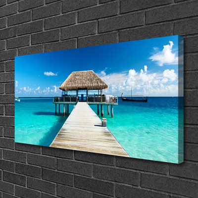 Canvas Kunstdruck Meer Brücke Architektur