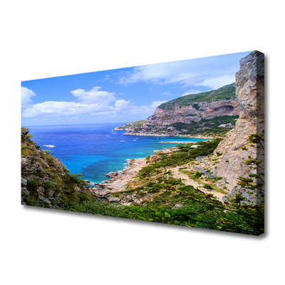 Canvas Kunstdruck Meer Strand Gebirge Landschaft