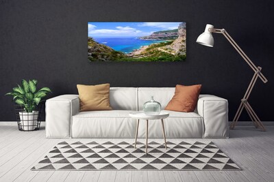Canvas Kunstdruck Meer Strand Gebirge Landschaft