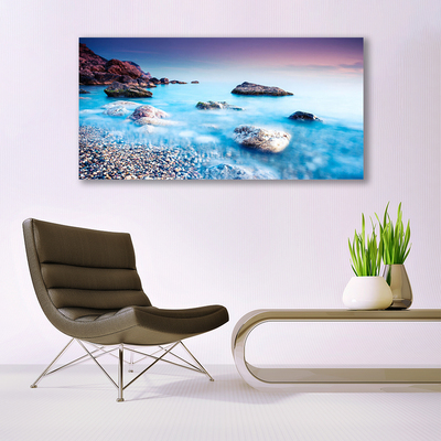 Canvas Kunstdruck Meer Steine Strand Landschaft