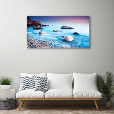 Canvas Kunstdruck Meer Steine Strand Landschaft