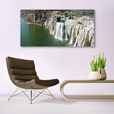 Canvas Kunstdruck Gebirge Wasserfall See Landschaft