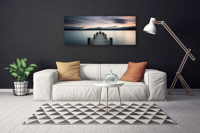 Canvas Kunstdruck Brücke Meer Architektur