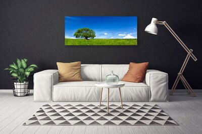 Canvas Kunstdruck Gras Baum Natur