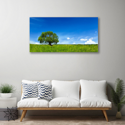 Canvas Kunstdruck Gras Baum Natur