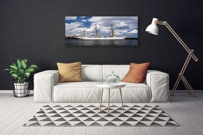 Canvas Kunstdruck Boot Wasser Landschaft