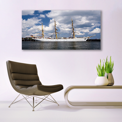 Canvas Kunstdruck Boot Wasser Landschaft