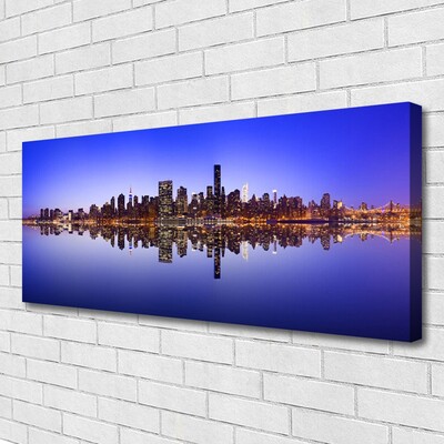 Canvas Kunstdruck Stadt Wasser Gebäude