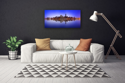Canvas Kunstdruck Stadt Wasser Gebäude
