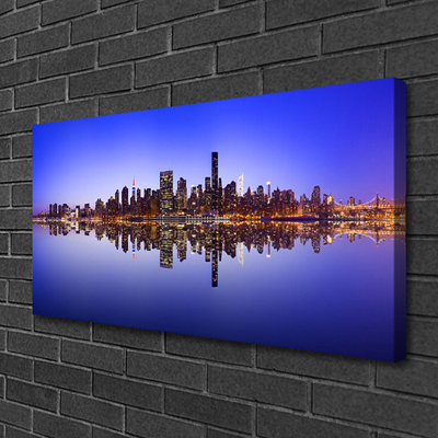 Canvas Kunstdruck Stadt Wasser Gebäude