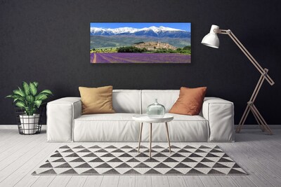 Canvas Kunstdruck Wiese Blumen Gebirge Landschaft