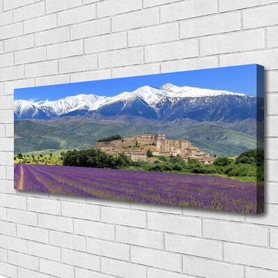 Canvas Kunstdruck Wiese Blumen Gebirge Landschaft