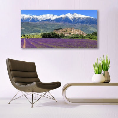 Canvas Kunstdruck Wiese Blumen Gebirge Landschaft