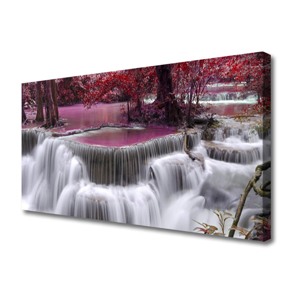 Canvas Kunstdruck Watterfall Baum Natur