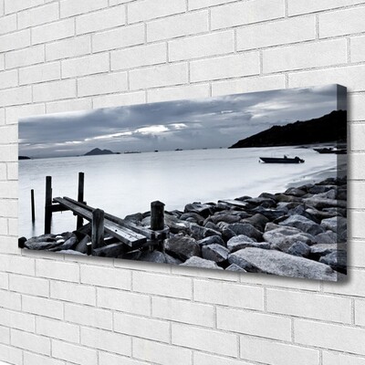 Canvas Kunstdruck Meer Strand Steine Landschaft