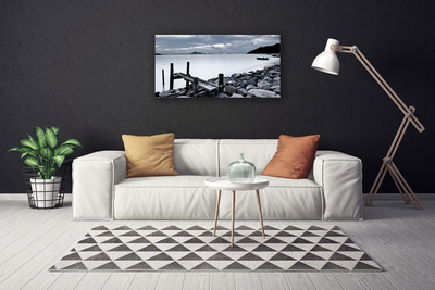 Canvas Kunstdruck Meer Strand Steine Landschaft