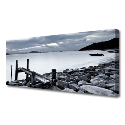 Canvas Kunstdruck Meer Strand Steine Landschaft