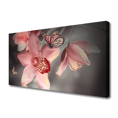 Canvas Kunstdruck Blumen Falter Pflanzen